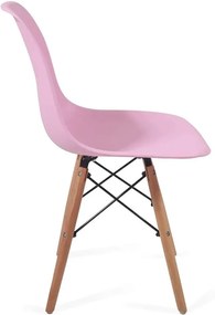 Set de 2x scaune de luat masă din plastic, roz