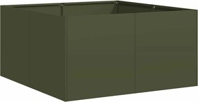 vidaXL Jardinieră verde măsline 80x80x40 cm oțel laminat la rece