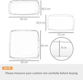 Outsunny Set de 14 Huse de Schimb pentru Perne de Gradina - 6 Huse Perne de Sezut, 8 Huse Perne Spatar Maro | Aosom Romania