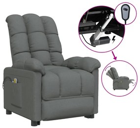 3073759 vidaXL Fotoliu de masaj electric rabatabil, gri închis, textil