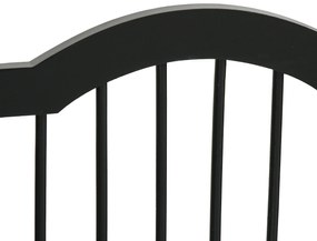 PawHut Barieră de siguranță barieră modulabilă pliabilă pentru animale de companie cu picior de suport MDF lemn masiv 154,5 x 61 cm negru | Aosom Romania