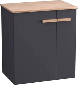 Set dulap negru Krofam e-L_WOOD 59 cm, blat maro Krofam e-L_WOOD 61 cm