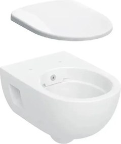 Set vas wc suspendat rimfree cu functie de bideu si capac Geberit Selnova