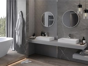 Mexen Loft oglindă de baie rotundă 60 cm, cadru alb - 9850-060-060-000-20