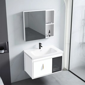 Set mobilier de baie cu lavoar Paris 60cm White