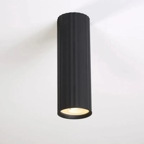 Spot aplicat din aluminiu canelat Anna negru