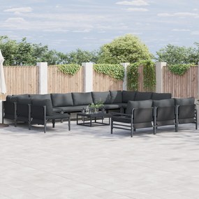 vidaXL Set de canapele pentru grădină 13 pcs Antracit Oțel