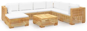 3100879 vidaXL Set mobilier grădină cu perne, 8 piese, lemn masiv de tec