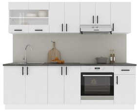 Set Bucatarie Karo V15, Alb, Blat Thermo 28 mm, L 240 cm