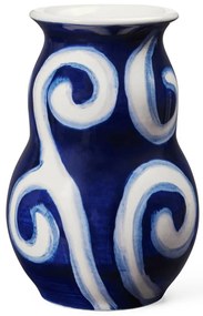 Vază albastră din gresie pictată manual Tulle – Kähler Design