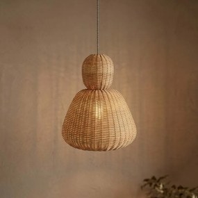 Lustră suspendată din ratan împletit, natur, finisaj natural, 52 x 34 cm, „Monpazier”