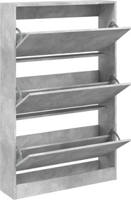 vidaXL Pantofar, gri beton, 80x21x125,5 cm, lemn prelucrat