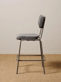 Scaun de bar, din bumbac, gri, Low Fairmont