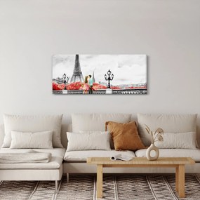 Tablou îndrăgostiții în Paris (120x50 cm)