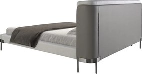 Pat dublu tapitat design LUX Light grey 180x200cm