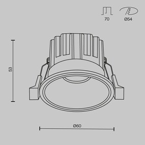 Spot LED incastrabil iluminat tehnic Round D-6cm alb