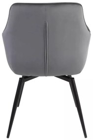 Scaun rotativ Servio velvet gri/negru Blu14
