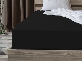 Cearsaf din material jersey cu elastic negru 200x220-cm