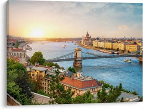 Tablou cu orașul Budapesta și râu (70x50 cm)
