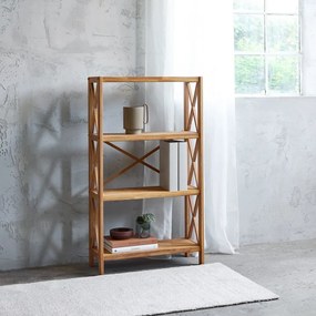 Etajeră în culoare naturală din lemn de stejar 70x124 cm X-Shelf – Unique Furniture