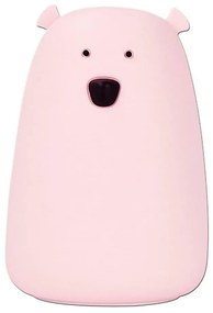 Lampă LED RGB pentru copii BEAR, tactilă, 0,8W, 5V, roz + USB