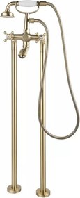 Baterie cada - dus freestanding FDesign Lacrima bronz periat cu set de dus