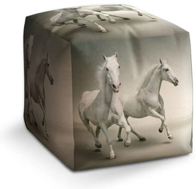 Taburet Cube doi cai albi, gri