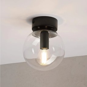 Plafonieră ELIAS 1xE14/5W/230V Ø 13 cm neagră/transparentă