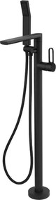 Baterie cada - dus freestanding FDesign Zaffiro finisaj negru cu set de dus