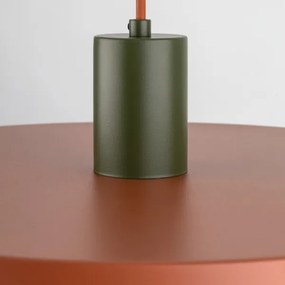 Lustră pe cablu SILA 1xE27/15W/230V d. 40 cm cărămidă/verde