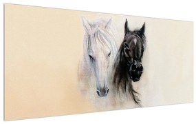 Tablou cu cai pictat (120x50 cm), în 40 de alte dimensiuni noi
