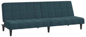 337501 vidaXL Canapea extensibilă cu 2 locuri, albastru, catifea