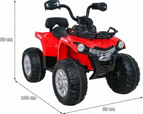 ATV Electric cu acumulator pentru copii NOVOKIDS™ Madness Quad PRO , Cu melodii si lumini, Lungime 100 cm, 3-8 ani , Max 30 kg , Roti EVA, 12V, Rosu