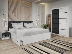 Set mobila dormitor 4 piese Zeno Alb/Antracit C34