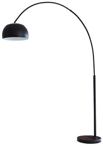 Lampadar din metal/marmura 195 cm negru, 1 bec