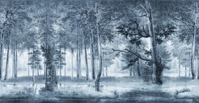 Fototapet, Lovers Forest, Vintage Blue, Rebel Walls