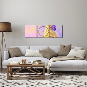 Tablou - Înghețată cu lavandă (cu ceas) (90x30 cm)