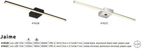 Aplica LED design modern Jaime argintiu, opal