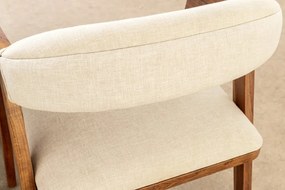 Scaun dining material textil gri deschis si lemn MAMMUT