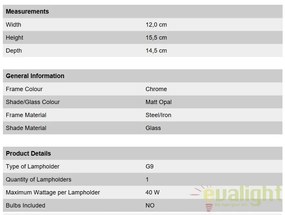Aplica de perete pentru baie IP44 Lapo WA 2-1276/1 chrom OR