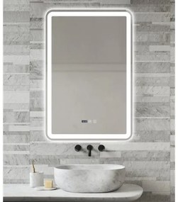 Oglindă Baie LED și Dezaburire Elit's Premium cu Senzor Touch, Lumina Rece, Caldă și Neutră, 60x100cm