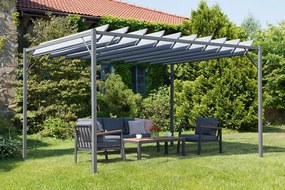 Pergolă de terasă din antracit Malaga 3x4m Garden Point