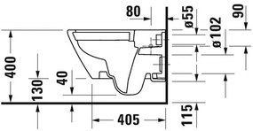 Set Vas WC suspendat cu capac soft close Duravit D-Neo Rimless 36x54 cm evacuare orizontala