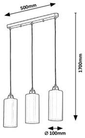 Lustră pe cablu 3xE27/40W/230V Rabalux