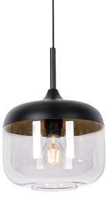 Lampa suspendata de design neagra cu sticla aurie si fum - Kyan