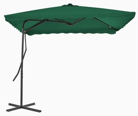 Umbrela de soare de exterior, stalp din otel, verde, 250x250 cm Lysegronn