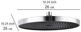 WENKO SOFTWATER 24910100 - Cap de duș 26 x 26 cm, crom lucios/negru