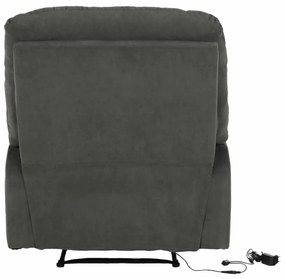 Fotoliu reglabil masaj, material textil catifea gri, LAMBERT
