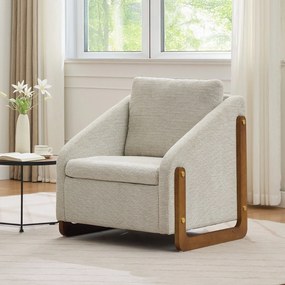 Scaun modern de accent pentru living, Bej | Aosom Romania