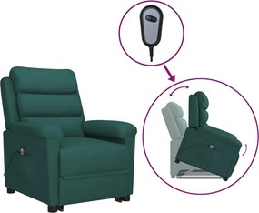 vidaXL Fotoliu cu ridicare, verde închis, material textil